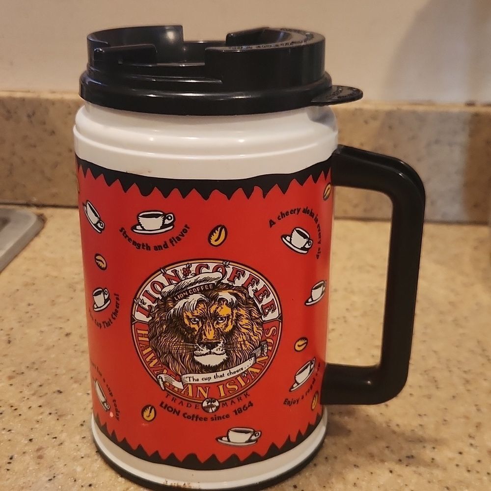 Vintage Lion Coffee Hawaiian Islands Insulated Mug Tumbler